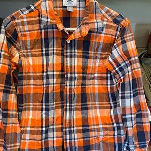 Old Navy Button Down L/S Plaid Shirt Youth Large 10-12